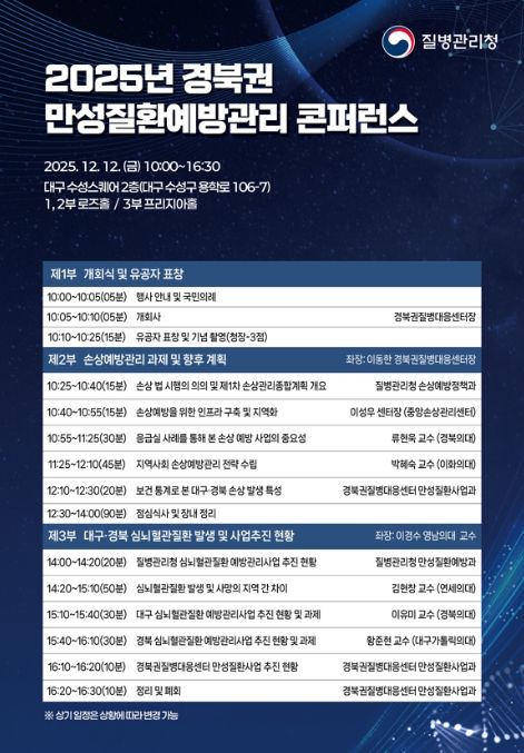 '2025년 경북권 만성질환예방관리 콘퍼런스' 포스터